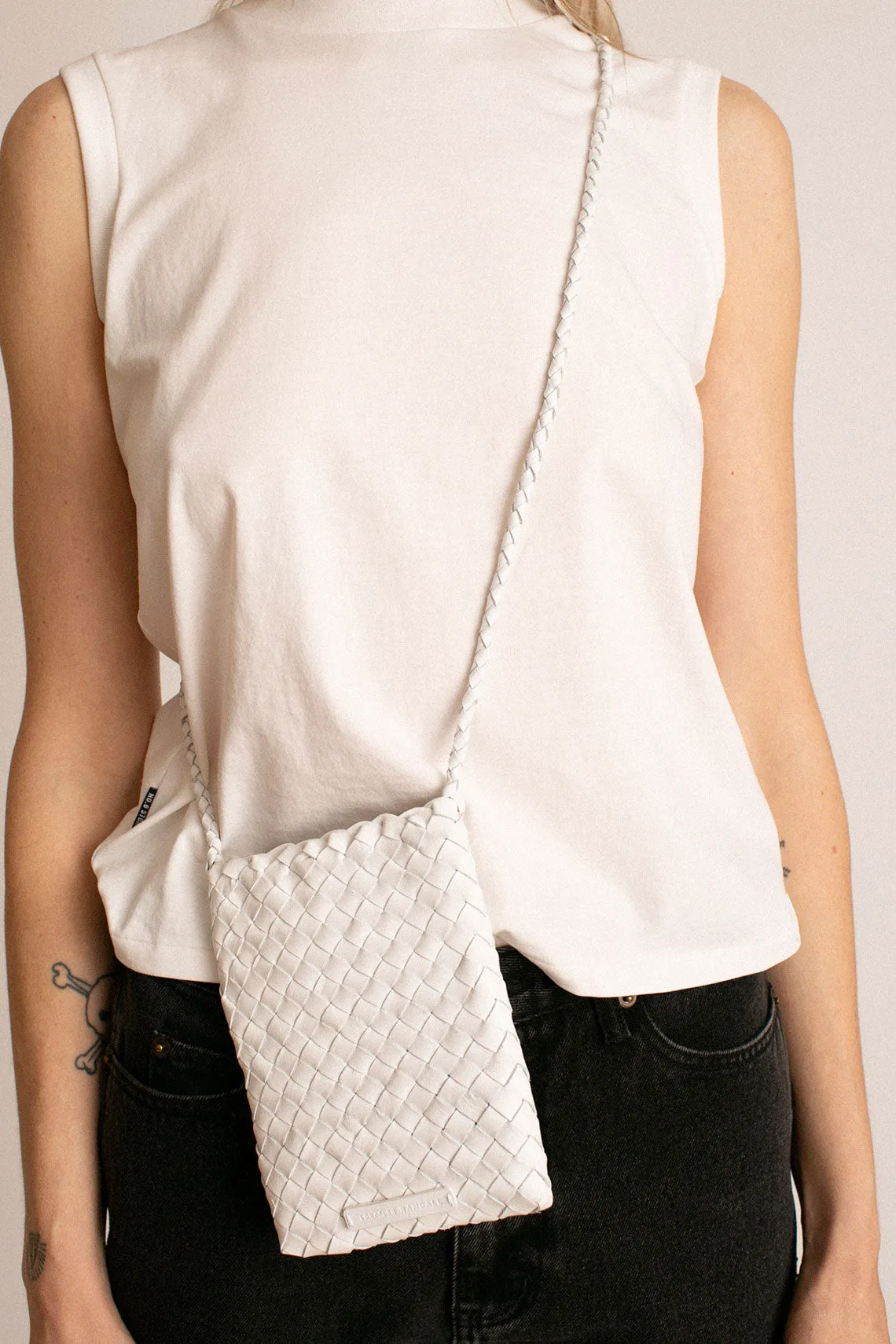 White Grace Woven Crossbody