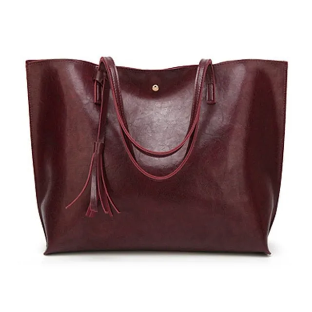 Women's Large Leather Tote, Classic Bag