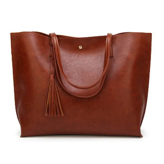 Women's Large Leather Tote, Classic Bag