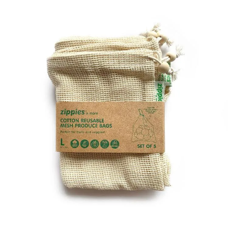 Zippies Cotton Mesh Produce Bags 5's